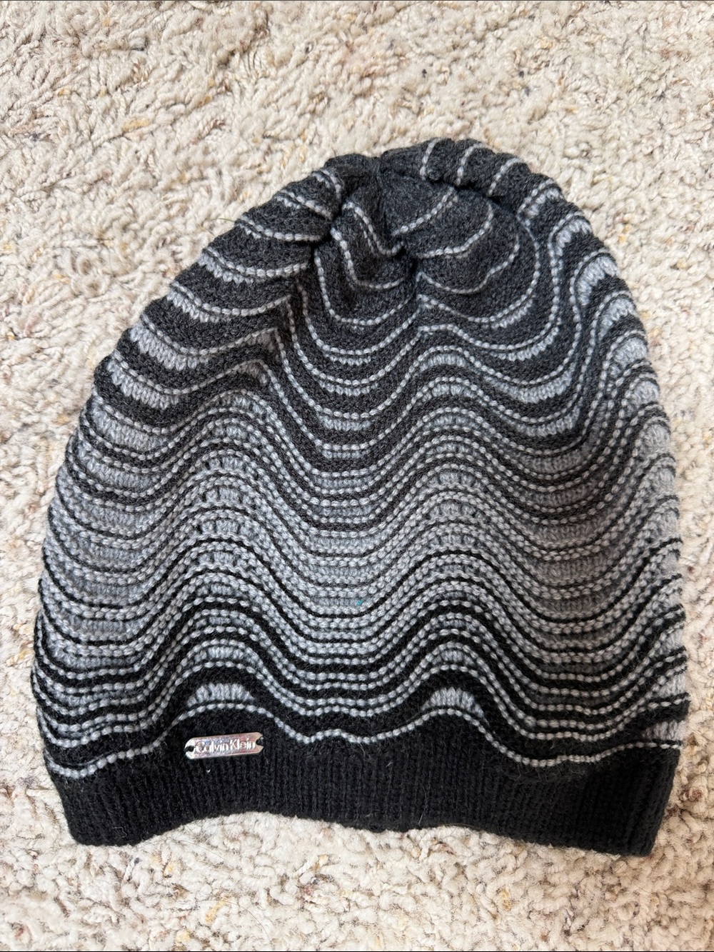 Unbranded Men's Black & Gray Knit Beanie